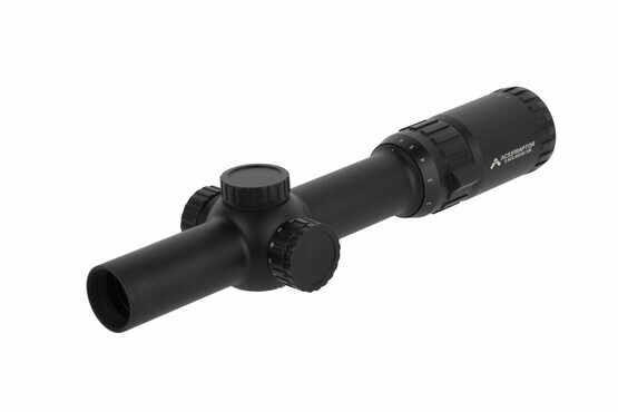 Primary Arms 1-6x24mm ACSS Raptor 5.56 FFP rifle scope has a matte black anodized finish